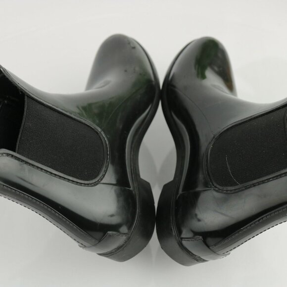 J Crew Womens Rain Boot Size 7 Black Rubber Water Resistant Chelsea Bootie Flat - Picture 8 of 12